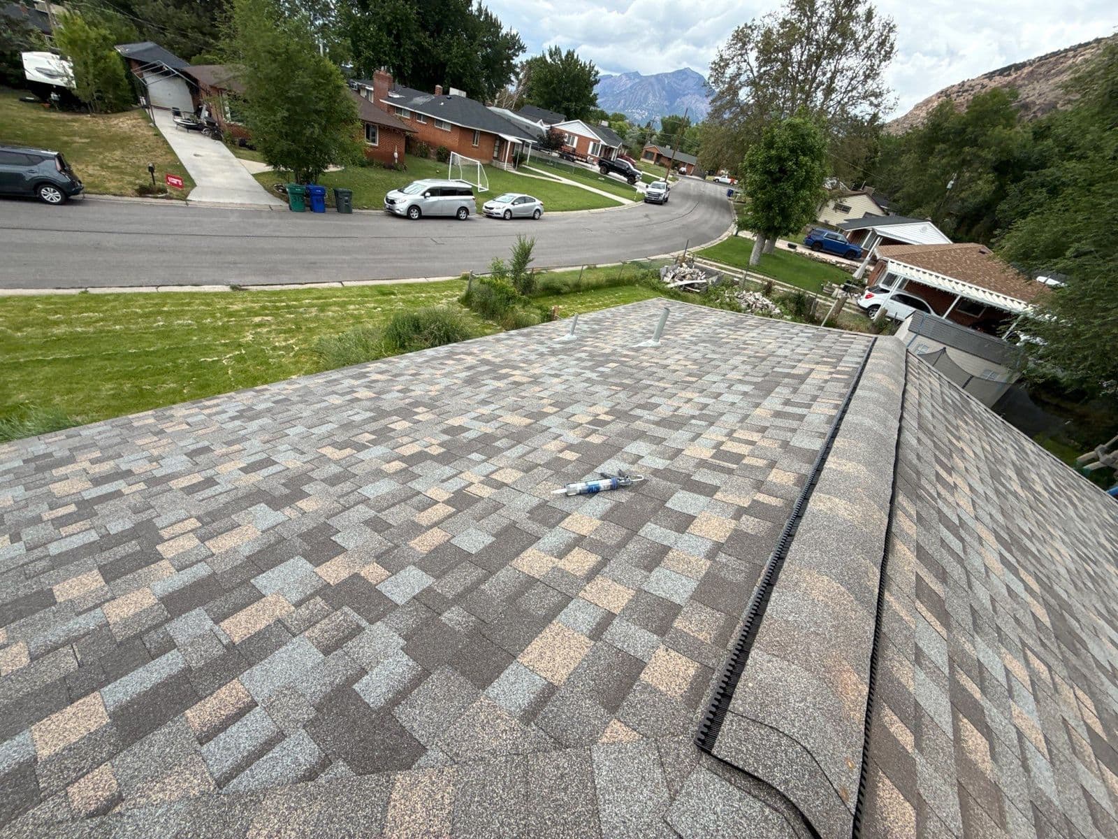 Finished brown architectural roof