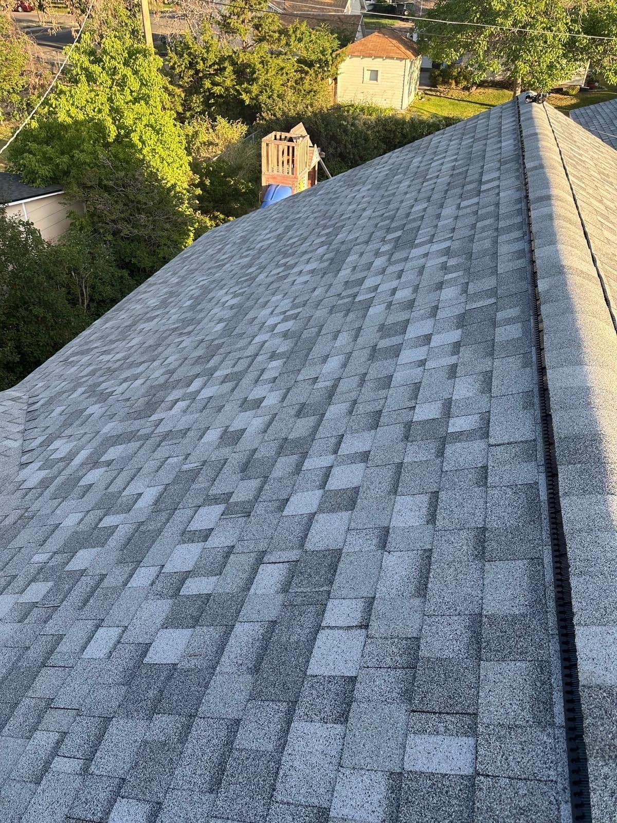 Finished grey architectural roof