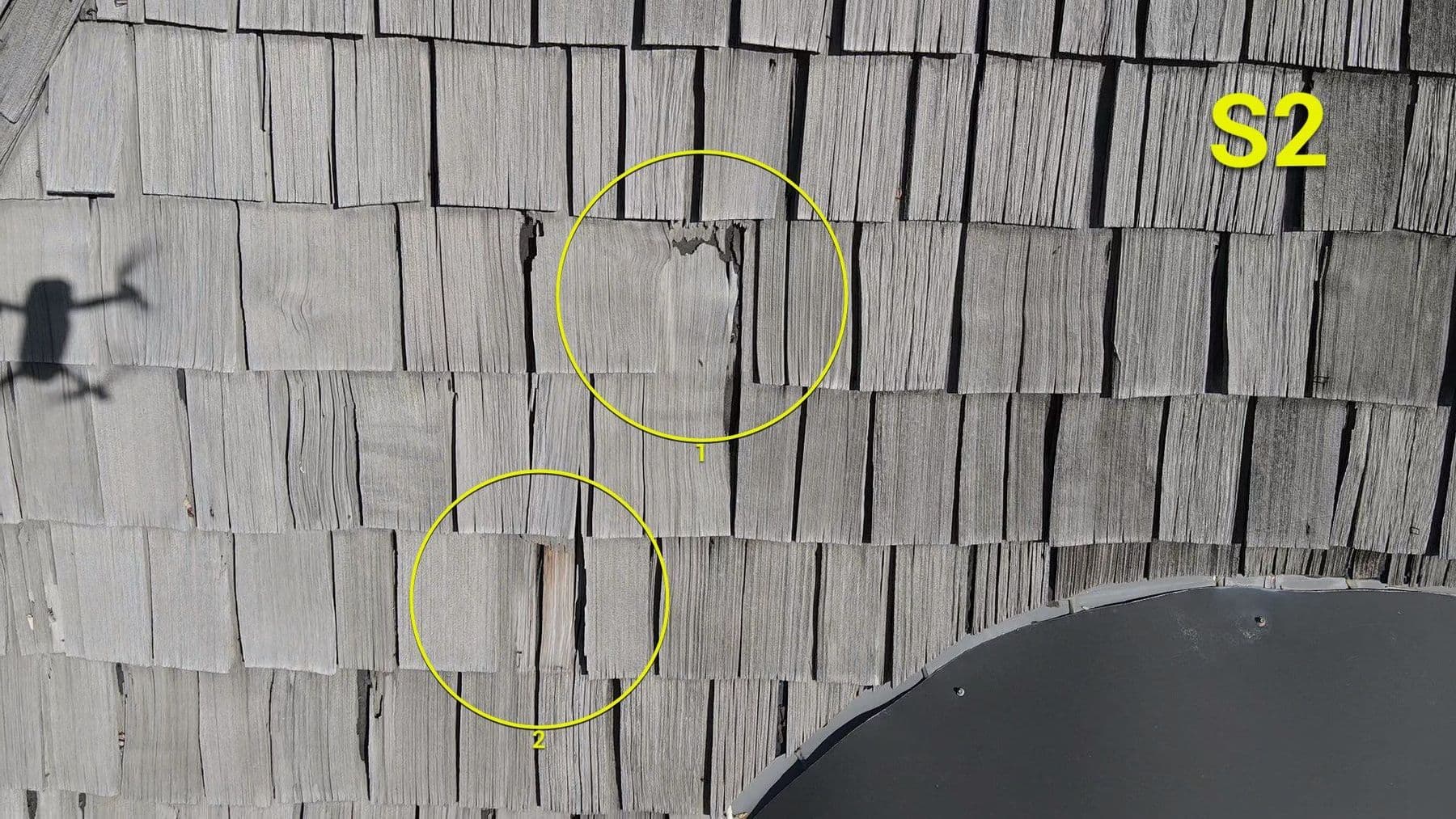 Slope S2: split and missing shakes